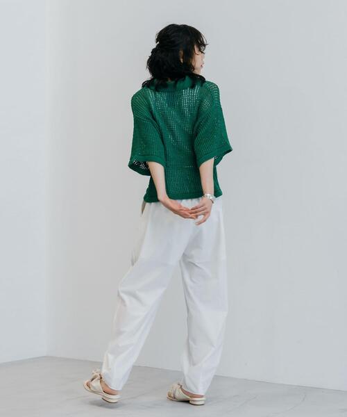 CITEN（シテン）の「＜CITEN（シテン）＞ポロエリメッシュルーズニット（ニット/セーター・レディース・ブラック/ナチュラル/ケリー・FREE）」の16枚目の写真