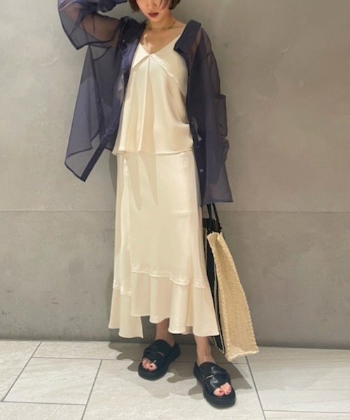 FRAY I.D ランダムヘムサテンスカート M ネイビー FRAY I.D ランダムヘムサテンスカート M ネイビー - メルカリ