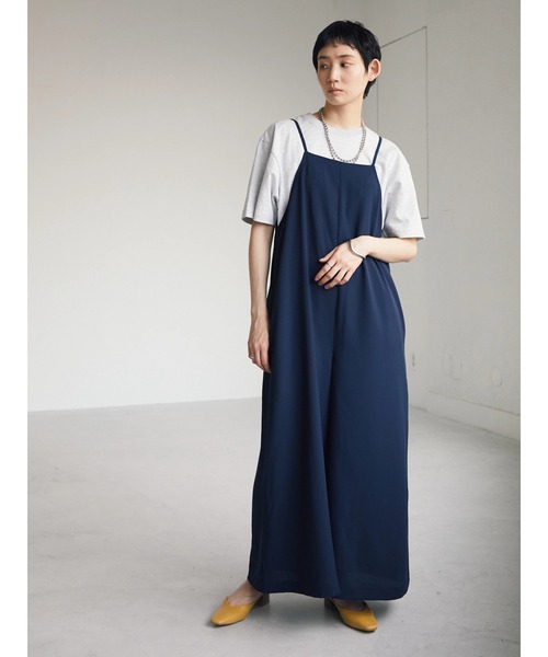 armonia（アルモニーア）の「armonia. ジョーゼットコンビネゾン（つなぎ/オールインワン・レディース・ベージュ/ネイビー/オレンジ・FREE）」の2枚目の写真