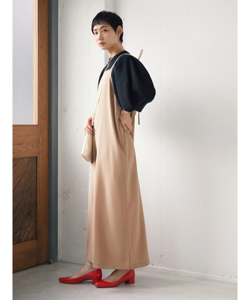 armonia（アルモニーア）の「armonia. ジョーゼットコンビネゾン（つなぎ/オールインワン・レディース・ベージュ/ネイビー/オレンジ・FREE）」の7枚目の写真