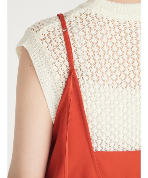 armonia（アルモニーア）の「armonia. ジョーゼットコンビネゾン（つなぎ/オールインワン・レディース・ベージュ/ネイビー/オレンジ・FREE）」の8枚目の写真