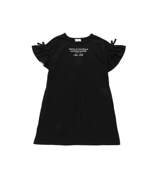 JENNI belle（ジェニィベル）の「【WEB限定】リボンフレア袖ワンピ（ワンピース・キッズ・ブラック/ラベンダー・150cm/130cm/160cm/140cm）」の6枚目の写真