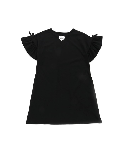 JENNI belle（ジェニィベル）の「【WEB限定】リボンフレア袖ワンピ（ワンピース・キッズ・ブラック/ラベンダー・150cm/130cm/160cm/140cm）」の4枚目の写真
