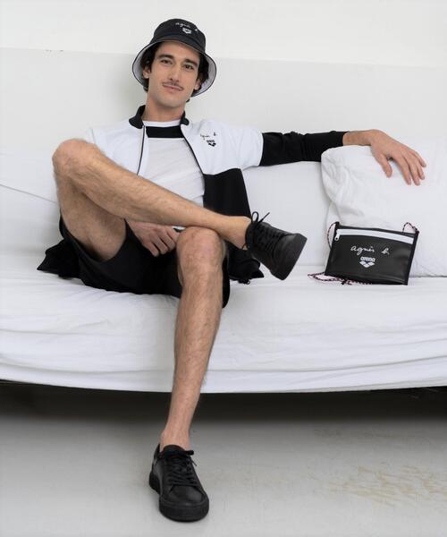 agnes b.（アニエスベー）の「【ユニセックス】KG17 POCHETTE ARENA agnes b. x arena サコッシュ（ショルダーバッグ・レディース・ブラック・FREE）」の5枚目の写真