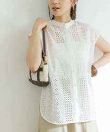 URBAN RESEARCH | バンドカラーレースフレンチスリーブシャツ(シャツ/ブラウス)