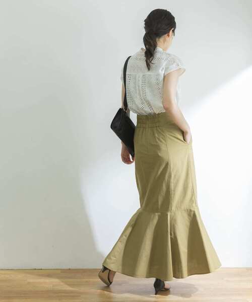 URBAN RESEARCH（アーバンリサーチ）の「バンドカラーレースフレンチスリーブシャツ（シャツ/ブラウス・レディース・ホワイト/ブラック/ミント・38/36）」の4枚目の写真