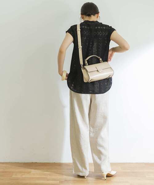 URBAN RESEARCH（アーバンリサーチ）の「バンドカラーレースフレンチスリーブシャツ（シャツ/ブラウス・レディース・ホワイト/ブラック/ミント・38/36）」の14枚目の写真