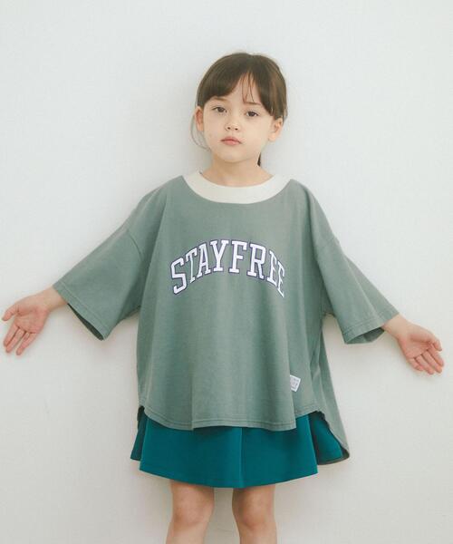 highking（ハイキング）の「【別注】＜HIGHKING×green label relaxing＞TJ EX Tシャツ 110cm-130cm（Tシャツ/カットソー・キッズ・ダークグレー/オリーブ・XS(110-120cm)/S(120-130cm)）」の2枚目の写真