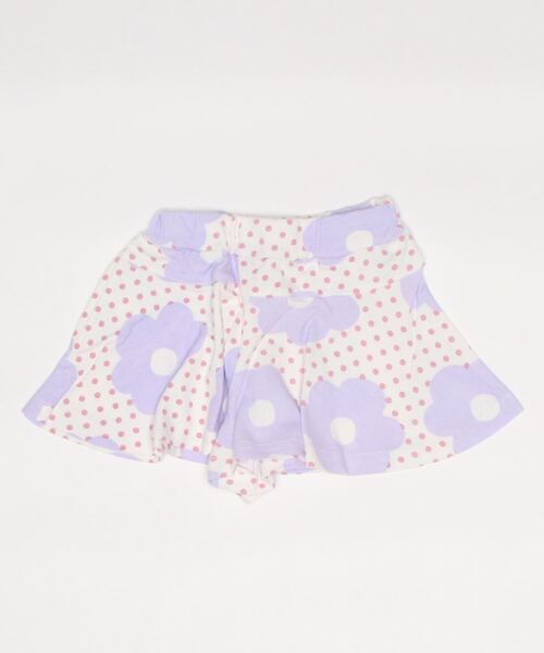 Caldia（カルディア）の「ＣＡ天竺総柄キュロットスカート（スカート・キッズ・ホワイト/レッド/オフホワイト/ラベンダー・90/100/110/120/130）」の3枚目の写真