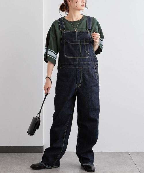 PUAL CE CIN（ピュアルセシン）の「ストレッチデニムサロペット（サロペット/オーバーオール・レディース・インディゴブルー/ブルー/アイボリー・FREE）」の12枚目の写真