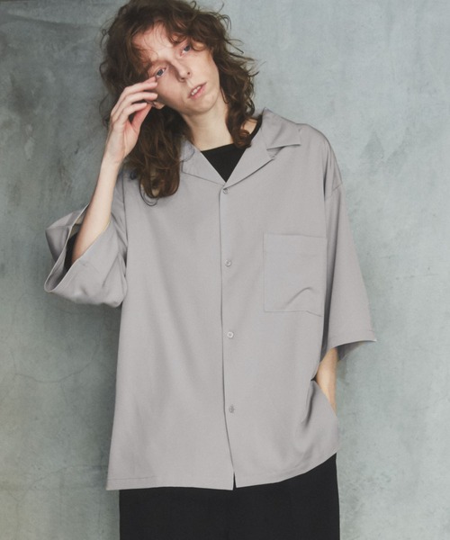 WEGO by こーせ（ウィゴーバイコーセ）の「∴WEGO by こーせ/【ZOZOTOWN限定】トロミオープンカラーシャツ（シャツ/ブラウス・メンズ・ブルー系その他/ワイン/ライトグレー・SMALL/MEDIUM/LARGE）」の5枚目の写真