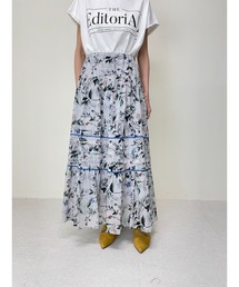 TEVALT | カラーポイントボタニカルptタックSK(スカート)