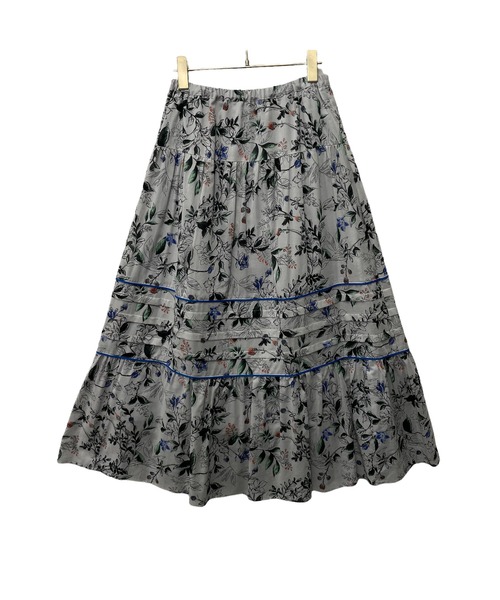 TEVALT（ヴァレット）の「カラーポイントボタニカルptタックSK（スカート・レディース・ライトグレー/オフホワイト・38）」の7枚目の写真