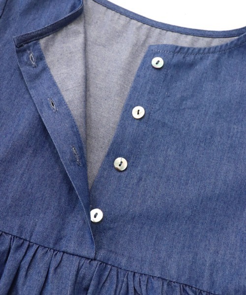 kidsデニムギャザーワンピース