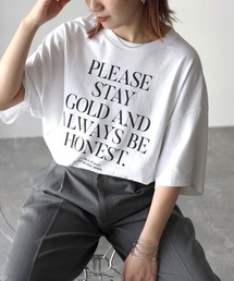 Riberry | GILDAN ロゴプリントオーバーサイズTシャツ(Tシャツ/カットソー)