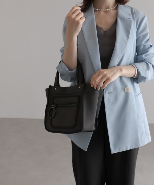 PAPILLONNER（パピヨネ）の「スクエアWETライントートバッグ/Sサイズ/WEB限定カラー展開（トートバッグ・レディース・チャコールグレー/ブルー/グリーン/アイボリー/ネイビー/ベージュ/ブルー系その他/ブラック・FREE）」の22枚目の写真