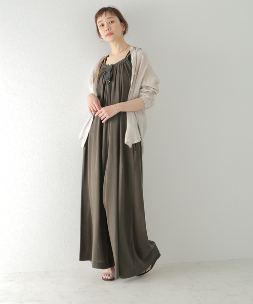 plage(プラージュ)の「Si/Li ワイド オールインワン(サロペット/オーバーオール・レディース・ブラウン/オリーブ・36/38)」の5枚目の写真