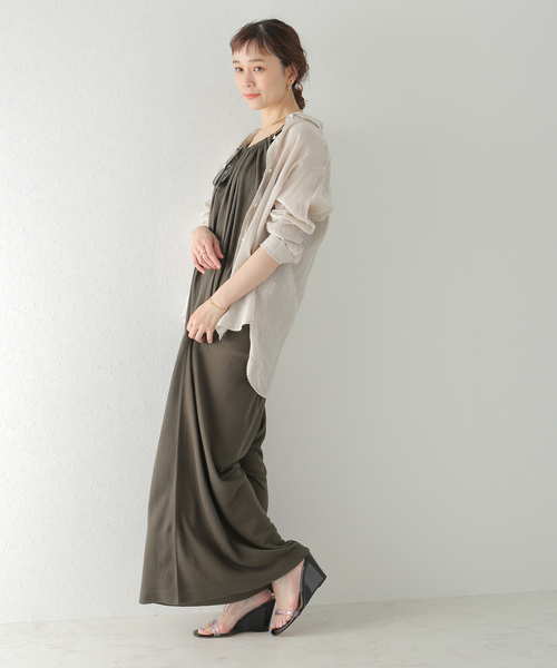 plage(プラージュ)の「Si/Li ワイド オールインワン(サロペット/オーバーオール・レディース・ブラウン/オリーブ・36/38)」の6枚目の写真