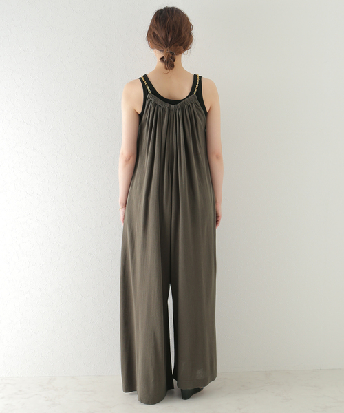 plage(プラージュ)の「Si/Li ワイド オールインワン(サロペット/オーバーオール・レディース・ブラウン/オリーブ・36/38)」の9枚目の写真