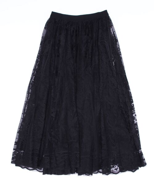 CAMILLE EAU（カミーユオー）の「レースサーキュラースカート（スカート・レディース・アイボリー/ブラック・MEDIUM）」の2枚目の写真