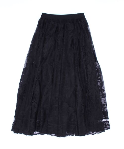 CAMILLE EAU（カミーユオー）の「レースサーキュラースカート（スカート・レディース・アイボリー/ブラック・MEDIUM）」の3枚目の写真