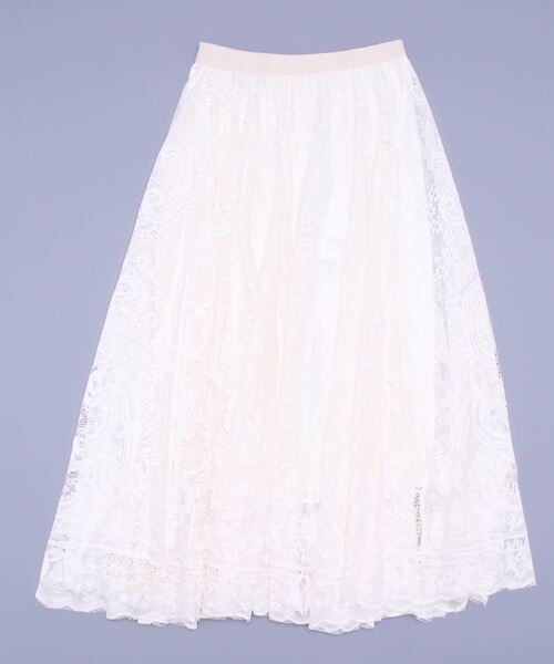 CAMILLE EAU（カミーユオー）の「レースサーキュラースカート（スカート・レディース・アイボリー/ブラック・MEDIUM）」の4枚目の写真