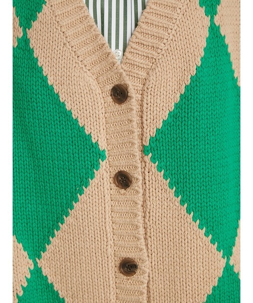 LILY BROWN（リリーブラウン）の「アーガイルニットカーデ