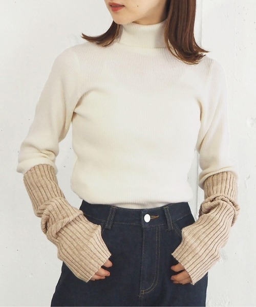 tiptop(ティップトップ)の「【11色展開】リブタートルプルオーバー【web限定Sサイズあり】(ニット/セーター・レディース・ブラック/オフホワイト/ピンク/ブルー/アイボリー/ホワイト系その他/ブラック系その他/グリーン系その他/A/ブルー系その他2/ブルー系その他/D/チャコールグレー/サックスブルー・S/M)」の17枚目の写真