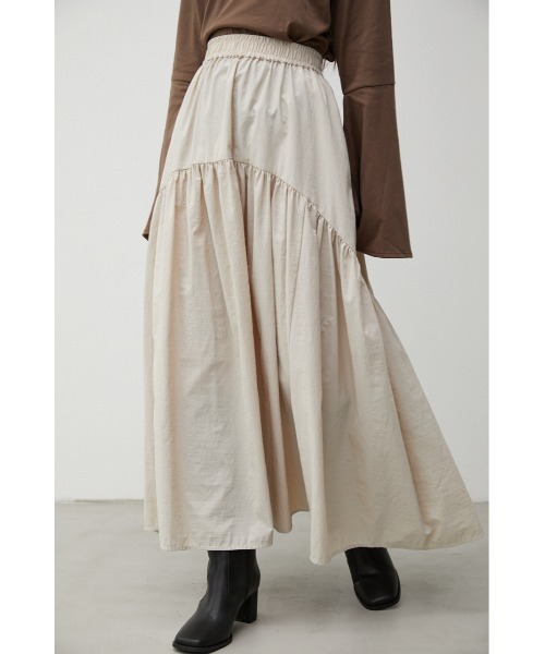 AZUL by moussy（アズールバイマウジー）の「HEM GATHER VOLUME SKIRT/ヘムギャザーボリュームスカート（スカート・レディース・ライトベージュ/ブラック・MEDIUM/SMALL）」の13枚目の写真