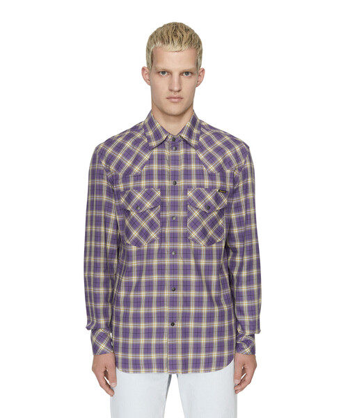 DIESEL(ディーゼル)の「メンズ チェック シャツ ビスコースMIX(シャツ/ブラウス・メンズ・パープル/ブラウン/ブラック・LARGE/MEDIUM/SMALL/X-LARGE/X-SMALL/XX-LARGE)」の9枚目の写真
