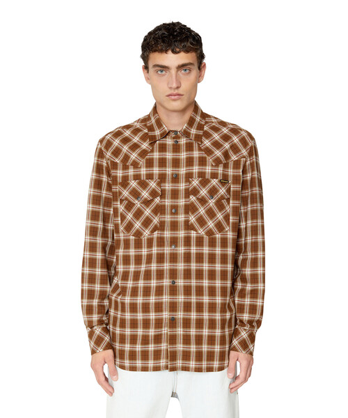 DIESEL(ディーゼル)の「メンズ チェック シャツ ビスコースMIX(シャツ/ブラウス・メンズ・パープル/ブラウン/ブラック・LARGE/MEDIUM/SMALL/X-LARGE/X-SMALL/XX-LARGE)」の21枚目の写真