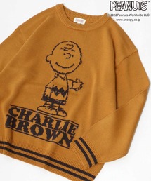 SNOOPY（スヌーピー）の「SNOOPY/スヌーピー リブライン ジャガード ビッグシルエット ニットクルー（ニット/セーター）」