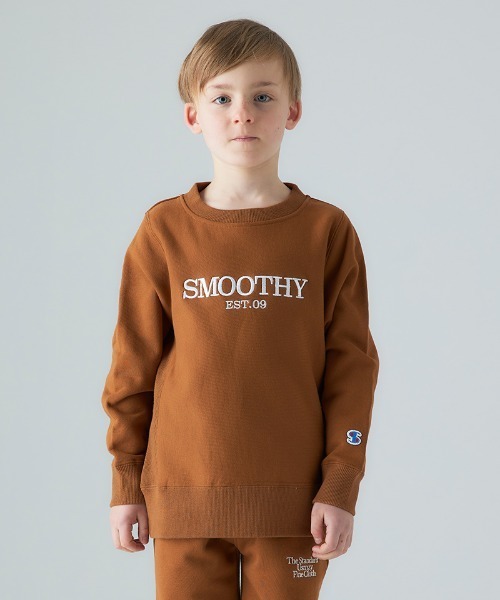 Smoothy(スムージー)の「SMOOTHY Logo Embroidery SW / スムージー ロゴ刺繍スウェット(スウェット・キッズ・ヘザーグレー/ブラック/ライトブラウン・120/110/130/140/150/160/100)」の3枚目の写真