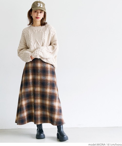 coca(coca)(コカ)の「パターンケーブルニットプルオーバー(ニット/セーター・レディース・アイボリー・ONE SIZE)」の5枚目の写真