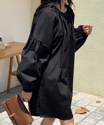 ボリュウームスリーブシャツワンピース