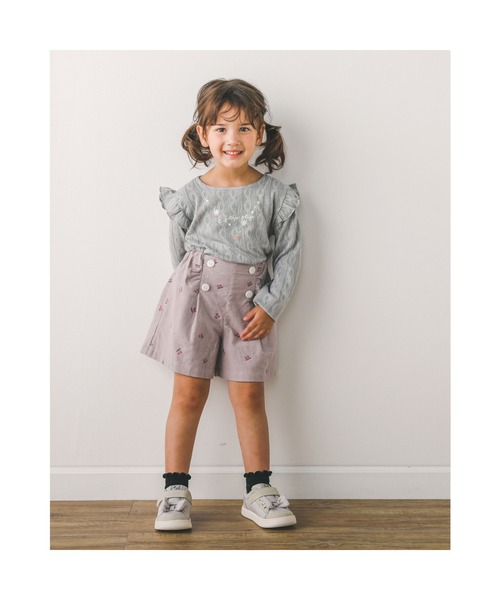 SLAP SLIP(スラップスリップ)の「SLAPSLIP/【お揃い】チェリープリントウエストボタンフリルコットンショートパンツ(90~130cm)(その他パンツ・キッズ・パープル/ネイビー・110/130/120/90/100)」の18枚目の写真