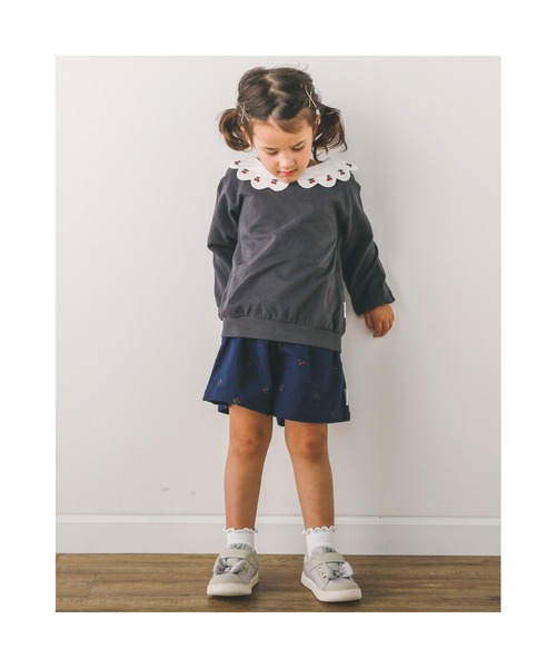 SLAP SLIP(スラップスリップ)の「SLAPSLIP/【お揃い】チェリープリントウエストボタンフリルコットンショートパンツ(90~130cm)(その他パンツ・キッズ・パープル/ネイビー・110/130/120/90/100)」の15枚目の写真