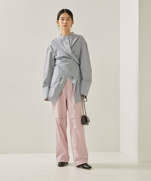 Aresense（アーセンス）の「Aresense/アーセンス KNEE SLIT PANTS/膝スリットパラシュートパンツ（その他パンツ・レディース・グレー/ピンク/セージグリーン・ﾌﾘ-）」の6枚目の写真