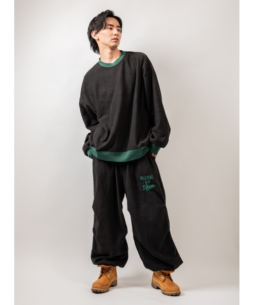 Beno(ビーノ)の「カラーマイクロフリース ワイドバルーン 刺繍ロゴ ドローコード パンツ(スウェットパンツ・メンズ・ホワイト/グリーン/ブルー/ブラック/オレンジ/パープル・M/L)」の22枚目の写真