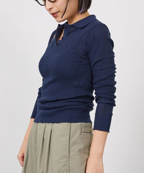 Aresense（アーセンス）の「Adriana Kay/アドリアナケイ ポロニットソー（ニット/セーター・レディース・ナチュラル/ブルー/ネイビー/パープル・ﾌﾘ-）」の3枚目の写真