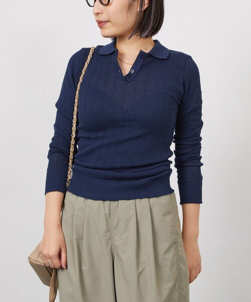 Aresense（アーセンス）の「Adriana Kay/アドリアナケイ ポロニットソー（ニット/セーター・レディース・ナチュラル/ブルー/ネイビー/パープル・ﾌﾘ-）」の11枚目の写真