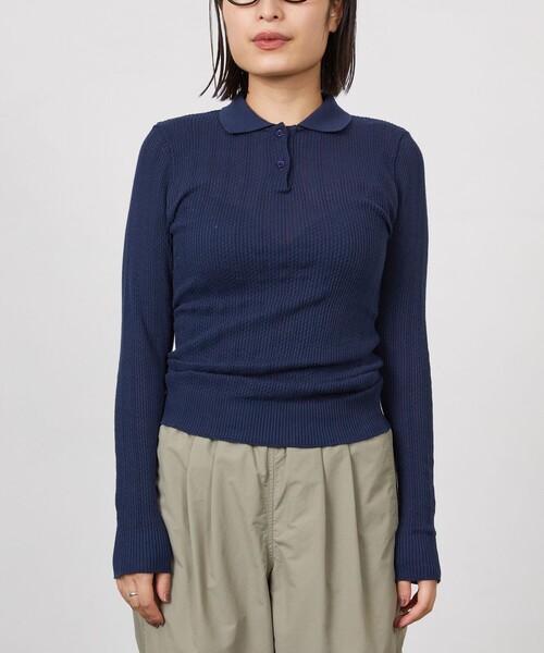Aresense（アーセンス）の「Adriana Kay/アドリアナケイ ポロニットソー（ニット/セーター・レディース・ナチュラル/ブルー/ネイビー/パープル・ﾌﾘ-）」の21枚目の写真