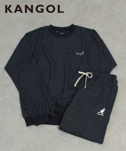 KANGOL(カンゴール)の「【KANGOL】ワンポイント刺繍裏毛スウェットセットアップ(ルームウェア/パジャマ・メンズ・ブラック/ネイビー/ベージュ/グレー・M/LL/L)」の4枚目の写真