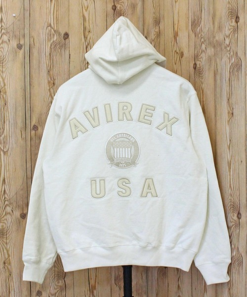 AVIREX(アヴィレックス)の「2026リニューアル SIGNATURE VARSITY LOGO ZIP UP PARKA(パーカー・メンズ・カーキ/ライトグレー/ブラック/オリーブ・XXL/XL/L/M)」の20枚目の写真