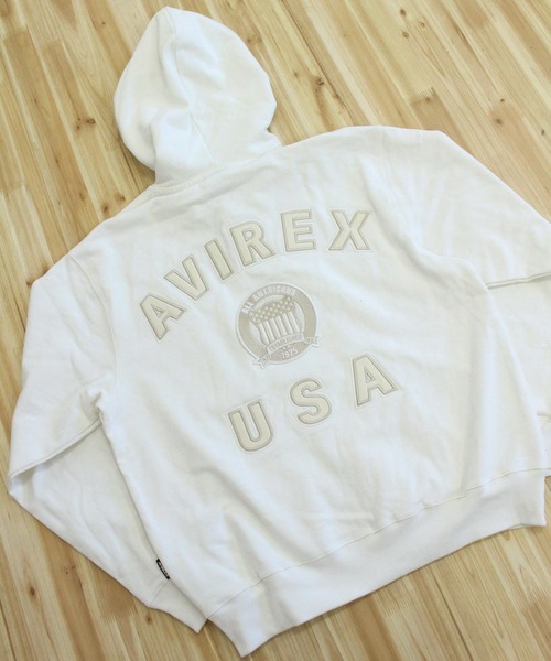 AVIREX(アヴィレックス)の「2026リニューアル SIGNATURE VARSITY LOGO ZIP UP PARKA(パーカー・メンズ・カーキ/ライトグレー/ブラック/オリーブ・XXL/XL/L/M)」の22枚目の写真