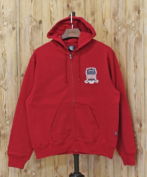 AVIREX(アヴィレックス)の「2026リニューアル SIGNATURE VARSITY LOGO ZIP UP PARKA(パーカー・メンズ・カーキ/ライトグレー/ブラック/オリーブ・XXL/XL/L/M)」の7枚目の写真