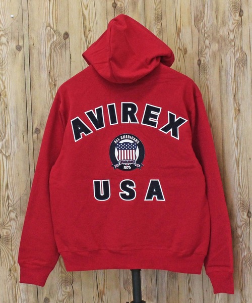 AVIREX(アヴィレックス)の「2026リニューアル SIGNATURE VARSITY LOGO ZIP UP PARKA(パーカー・メンズ・カーキ/ライトグレー/ブラック/オリーブ・XXL/XL/L/M)」の8枚目の写真