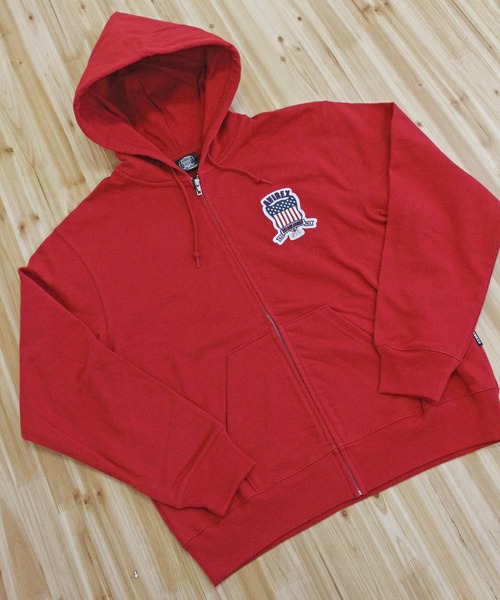 AVIREX(アヴィレックス)の「2026リニューアル SIGNATURE VARSITY LOGO ZIP UP PARKA(パーカー・メンズ・カーキ/ライトグレー/ブラック/オリーブ・XXL/XL/L/M)」の9枚目の写真