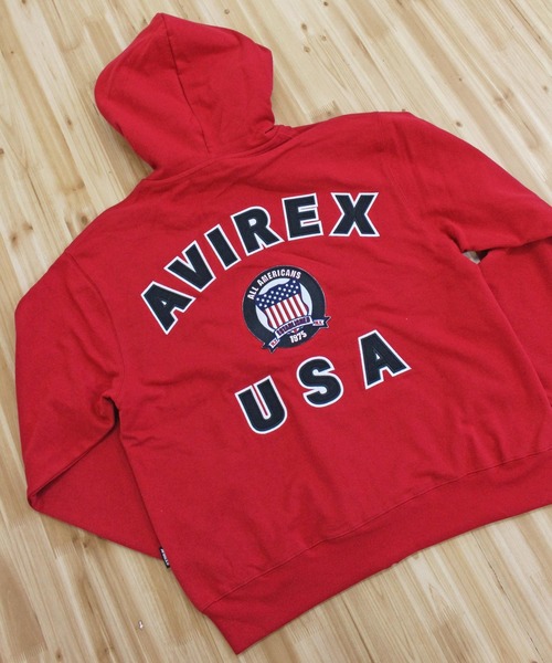 AVIREX(アヴィレックス)の「2026リニューアル SIGNATURE VARSITY LOGO ZIP UP PARKA(パーカー・メンズ・カーキ/ライトグレー/ブラック/オリーブ・XXL/XL/L/M)」の10枚目の写真