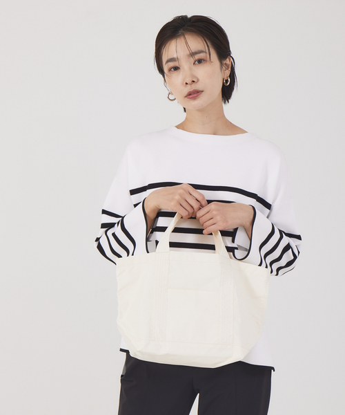 qualite（カリテ）の「【e×qualite】ミニナイロントート/ランチバッグ/ミニバッグ（トートバッグ・レディース・イエロー/ネイビー/オフホワイト・フリー）」の18枚目の写真